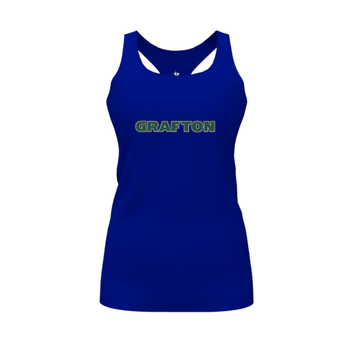 [CUS-DFW-RCBK-PER-RYL-FYS-LOGO1] Racerback Tank Top (Female Youth S, Royal, Logo 1)