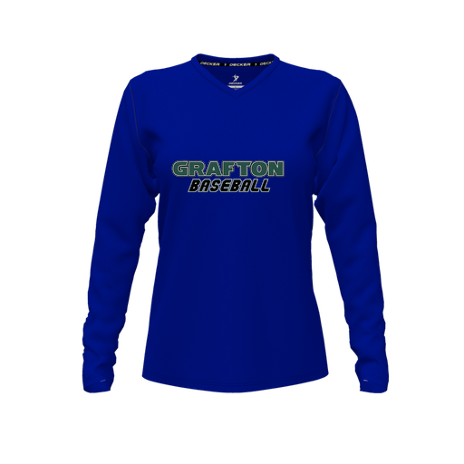 [CUS-DFW-TEES-CMF-VNK-LSL-RYL-FYXS-LOGO3] Comfort T-Shirt (Female Youth XS, Royal, V Neck, Logo 3, Long Sleeve)