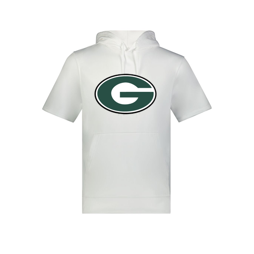 [6871.005.S-LOGO2] Men's Dri Fit Short Sleeve Hoodie (Adult S, White, Logo 2)