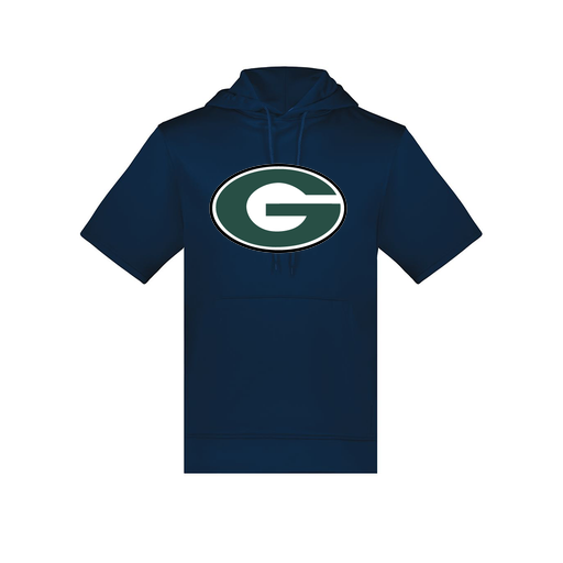 [6871.065.S-LOGO2] Men's Dri Fit Short Sleeve Hoodie (Adult S, Navy, Logo 2)