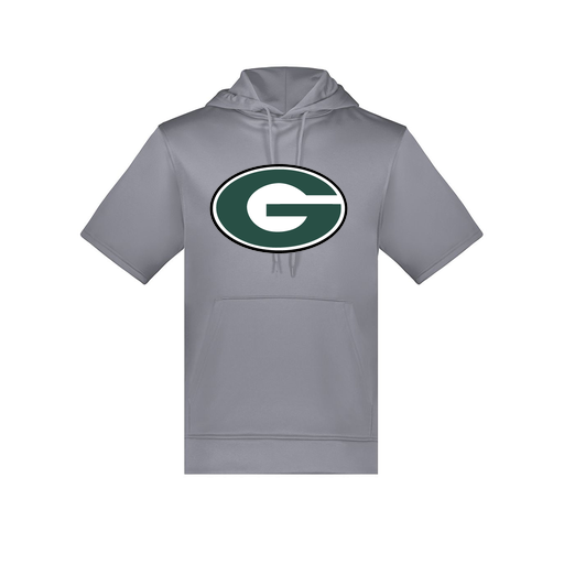 [6871.059.S-LOGO2] Men's Dri Fit Short Sleeve Hoodie (Adult S, Gray, Logo 2)