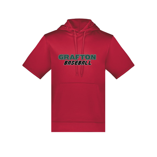 [6871.083.S-LOGO3] Men's Dri Fit Short Sleeve Hoodie (Adult S, Red, Logo 3)