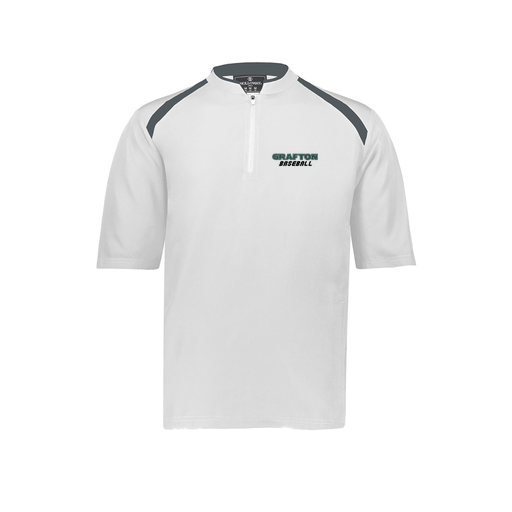 [229581-AS-WHT-LOGO3] Men's Dugout Short Sleeve Pullover (Adult S, White, Logo 3)