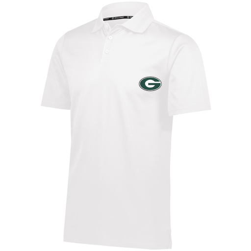 [222568.005.S-LOGO2] Men's Prism Polo (Adult S, White, Logo 2)