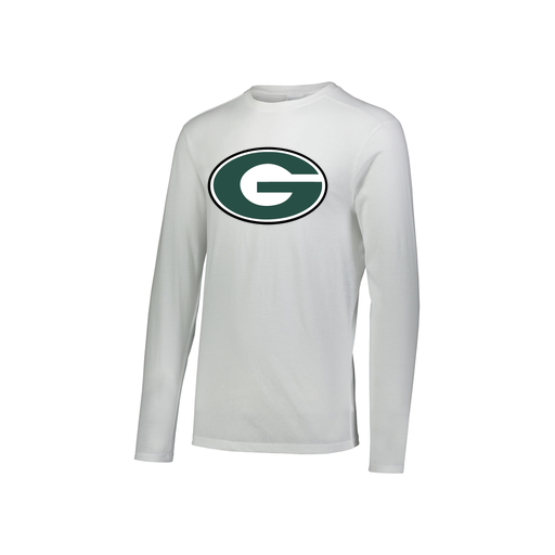 [3076.005.S-LOGO2] Youth LS Ultra-blend T-Shirt (Youth S, White, Logo 2)