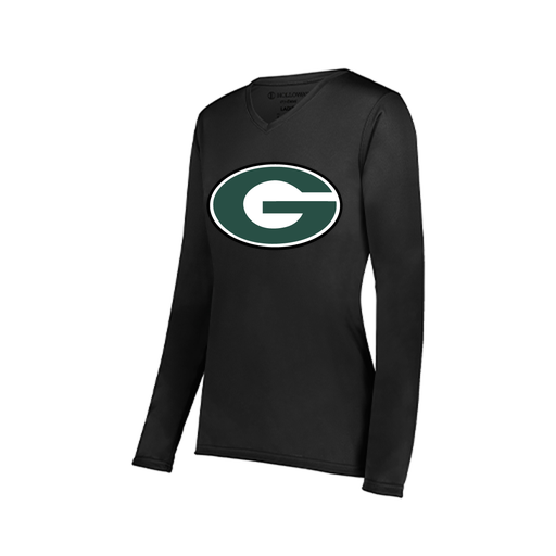 [222824.080.S-LOGO2] Ladies LS Smooth Sport Shirt (Female Adult S, Black, Logo 2)